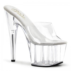 Dámské Pantofle Na Platformě Pleaser Adore-701 Clear | CZ CZCNKS