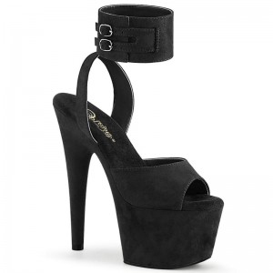 Dámské Sandály Na Platformě Pleaser Adore-791FS Suede Černé | CZ CZWIJQ