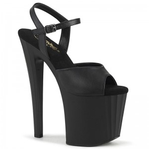 Dámské Sandály Na Platformě Pleaser Enchant-709 Vegan Leather Černé | CZ CZOMIP