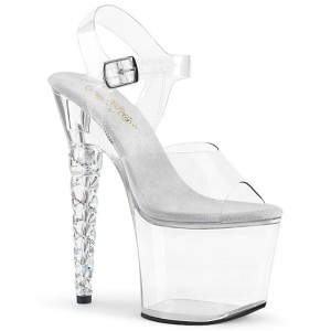 Dámské Sandály Na Platformě Pleaser Unicorn-708RSH Clear | CZ CZABZM