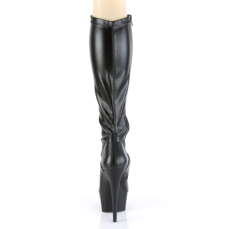 Dámské Kozačky Nad Kolena Pleaser Delight-2000 Vegan Leather Černé | CZ CZFVQM