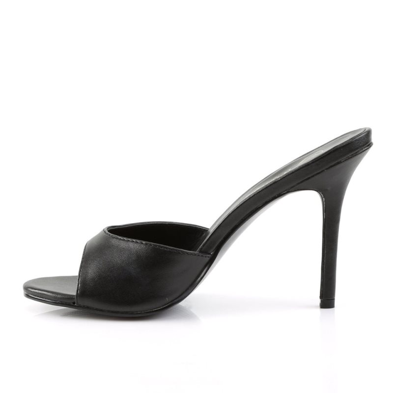 Dámské Nazouváky Pleaser Classique-01 Vegan Leather Černé | CZ CZEDHO