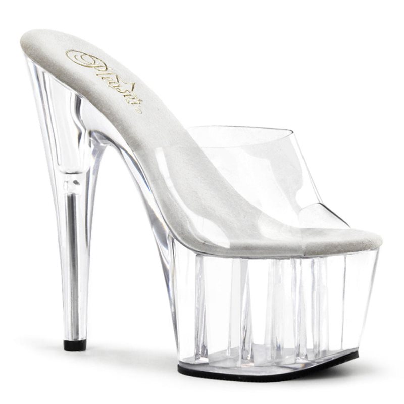 Dámské Pantofle Na Platformě Pleaser Adore-701 Clear | CZ CZCNKS