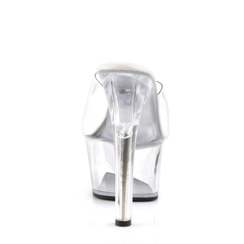 Dámské Pantofle Na Platformě Pleaser Aspire-601 Clear | CZ CZFWKB