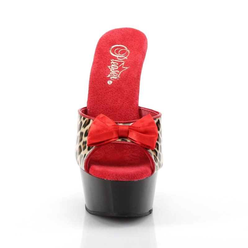 Dámské Pantofle Na Platformě Pleaser Delight-601-6 Leopard Černé | CZ CZERPH