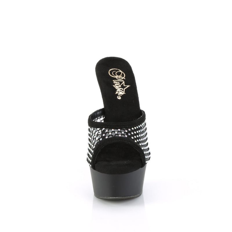 Dámské Pantofle Na Platformě Pleaser Delight-601-6RM Suede Černé | CZ CZJDEG