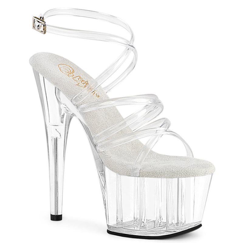 Dámské Sandály Na Platformě Pleaser Adore-706 Clear | CZ CZYKVQ