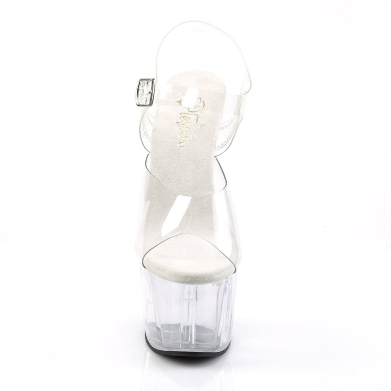 Dámské Sandály Na Platformě Pleaser Adore-708 Clear | CZ CZQINM