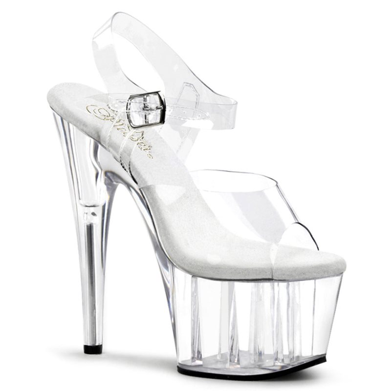 Dámské Sandály Na Platformě Pleaser Adore-708 Clear | CZ CZQINM