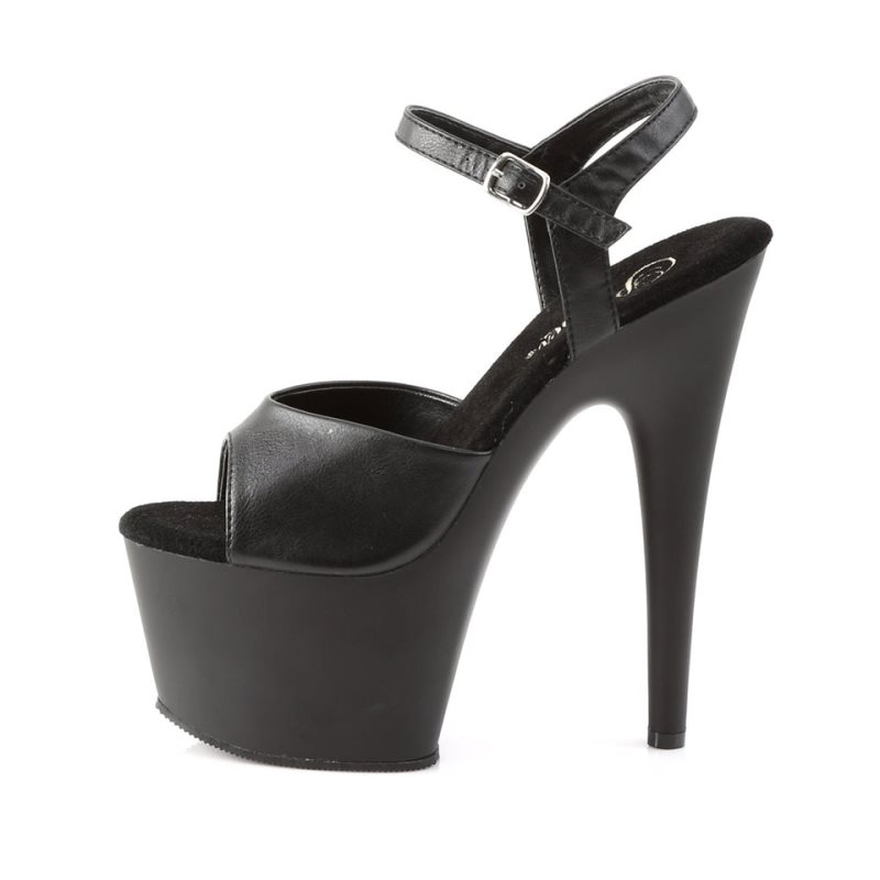 Dámské Sandály Na Platformě Pleaser Adore-709 Vegan Leather Černé | CZ CZKSRV