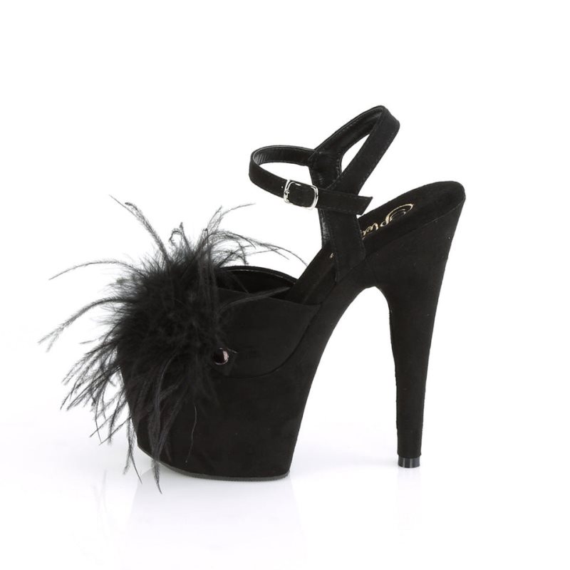 Dámské Sandály Na Platformě Pleaser Adore-709F Suede Černé | CZ CZKBRV