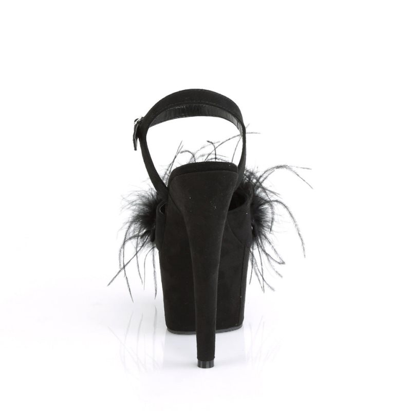 Dámské Sandály Na Platformě Pleaser Adore-709F Suede Černé | CZ CZKBRV