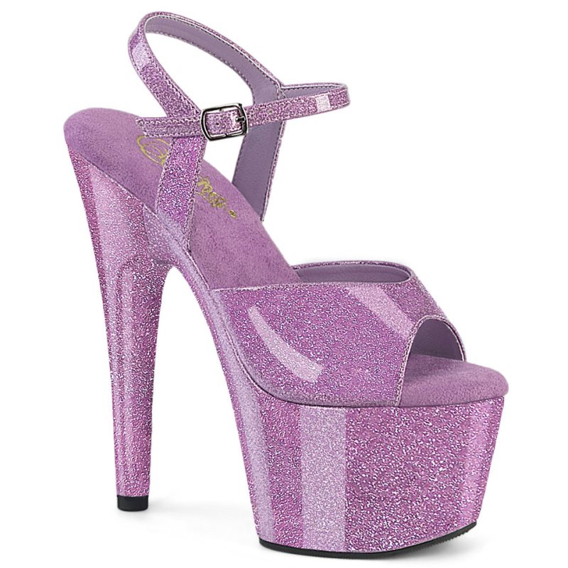 Dámské Sandály Na Platformě Pleaser Adore-709GP Glitter Fialové | CZ CZWBXI