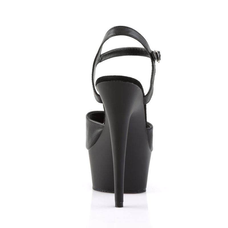 Dámské Sandály Na Platformě Pleaser Delight-609 Vegan Leather Černé | CZ CZLSEH