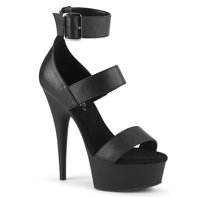 Dámské Sandály Na Platformě Pleaser Delight-629 Vegan Leather Černé | CZ CZFCGL