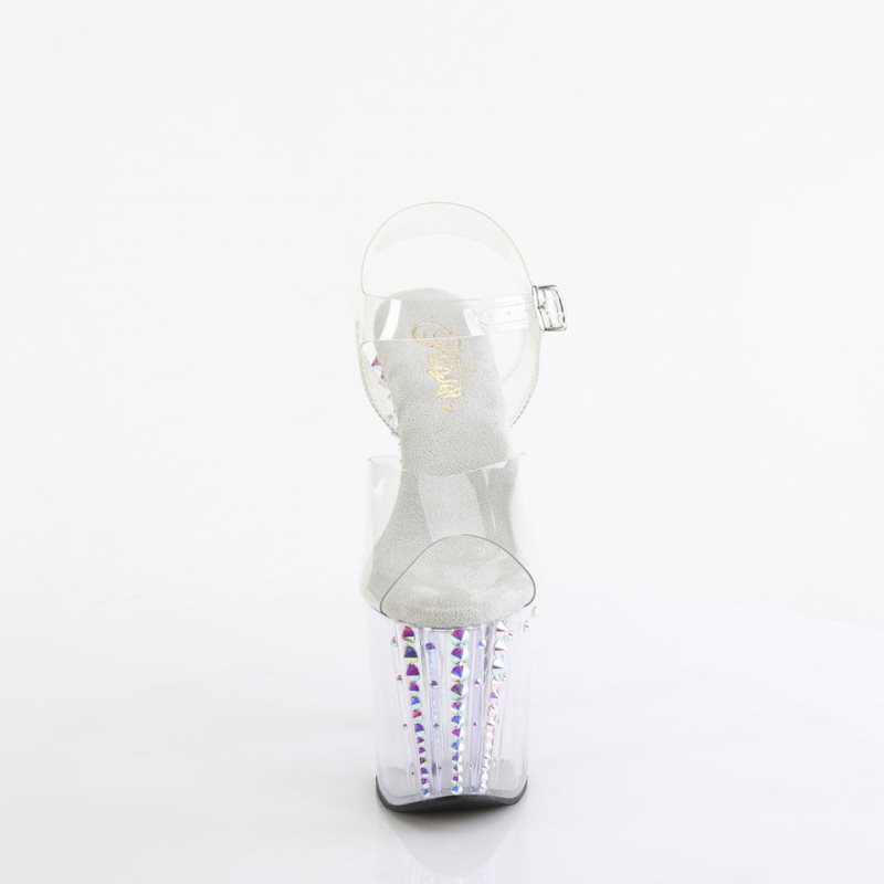 Dámské Sandály Na Platformě Pleaser Enchant-708RS-02 Clear | CZ CZMHVB