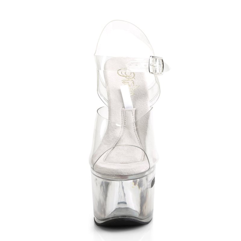 Dámské Sandály Na Platformě Pleaser Tipjar-708-2 Clear | CZ CZWTQC