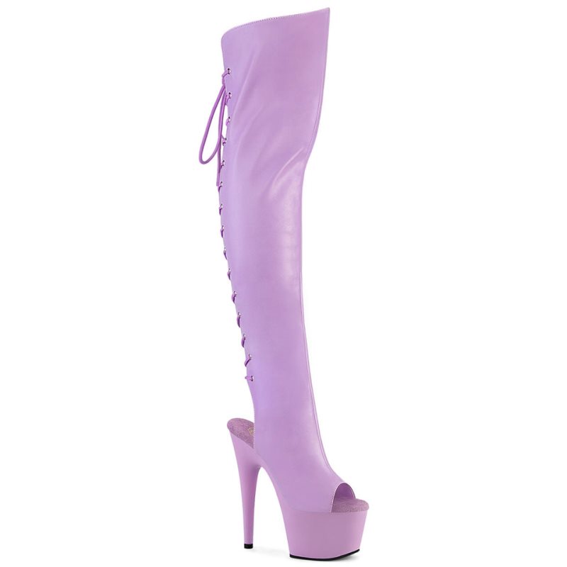 Dámské Vysoké Kozačky Pleaser Adore-3019 Faux Leather Levandule | CZ CZLZOD