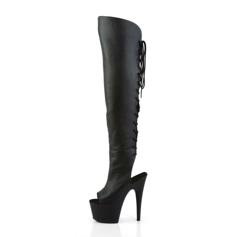 Dámské Vysoké Kozačky Pleaser Adore-3019 Vegan Leather Černé | CZ CZFVGC