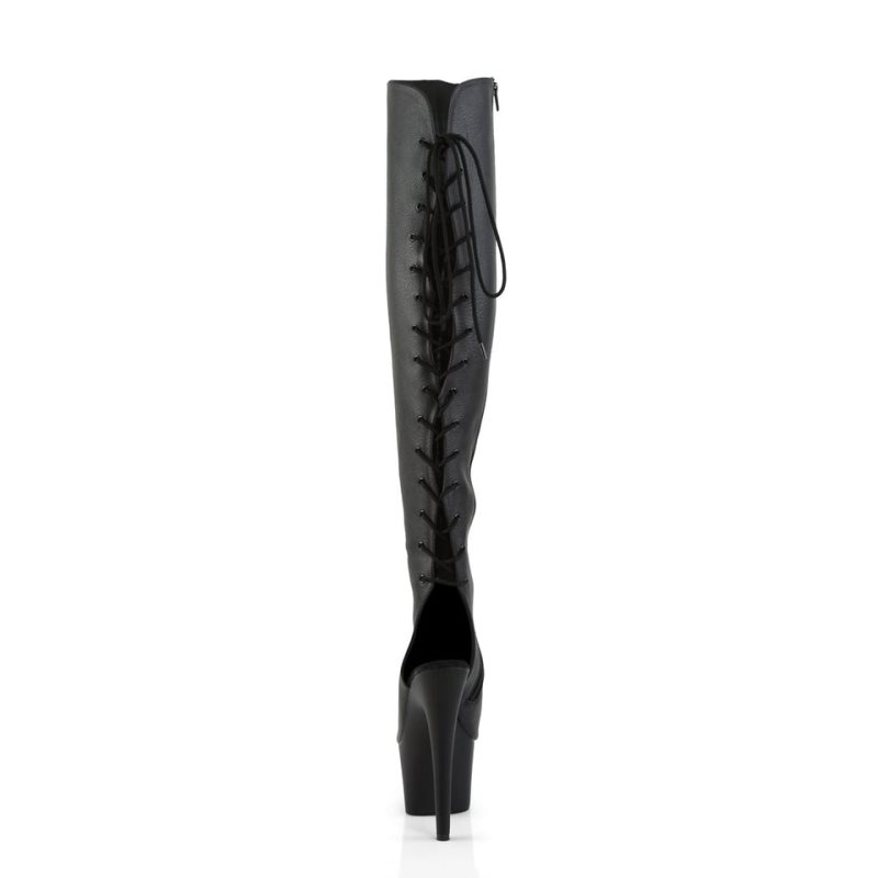 Dámské Vysoké Kozačky Pleaser Adore-3019 Vegan Leather Černé | CZ CZFVGC