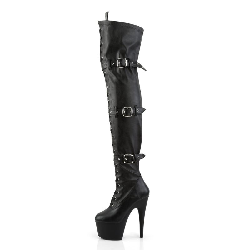 Dámské Vysoké Kozačky Pleaser Adore-3028 Vegan Leather Černé | CZ CZTDPO