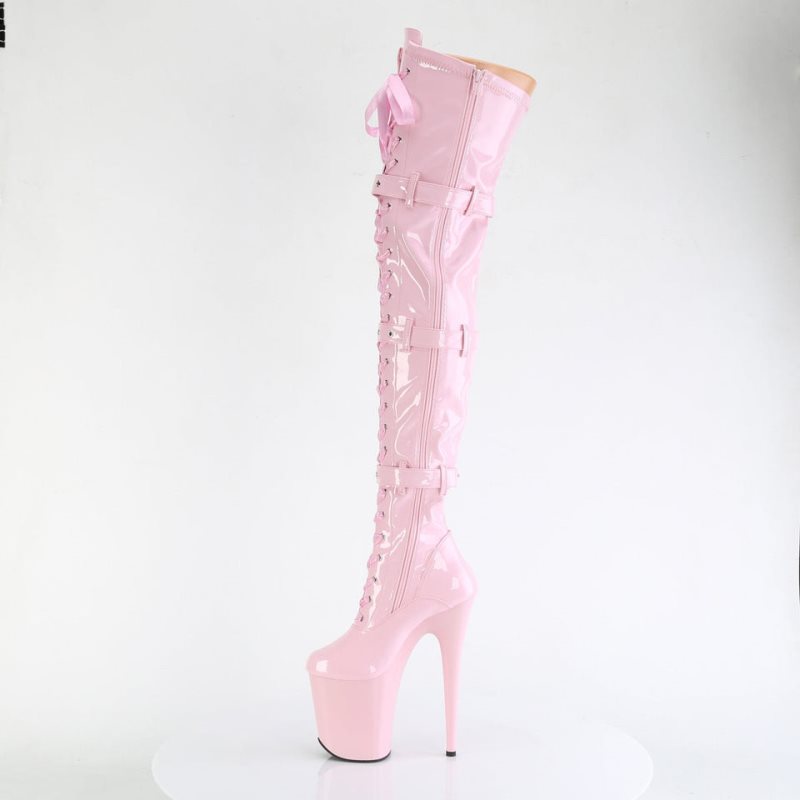 Dámské Vysoké Kozačky Pleaser Flamingo-3028 Růžové | CZ CZMKLT